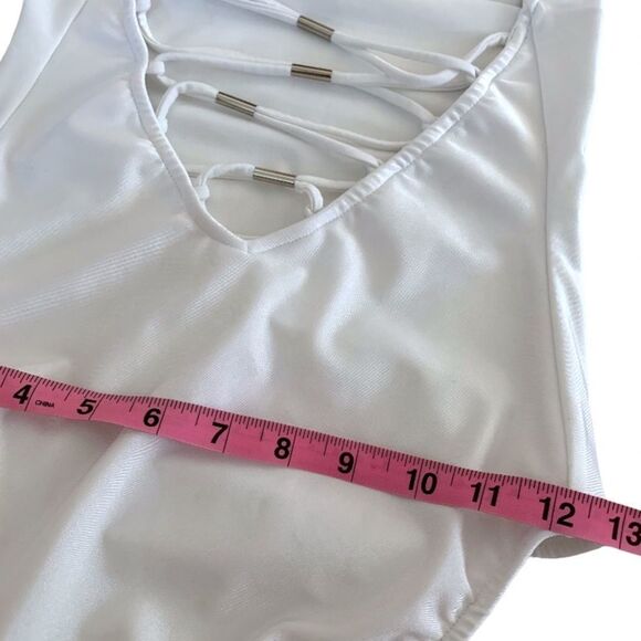 Venus Strappy Back White One Piece Swimsuit - Picture 7 of 10
